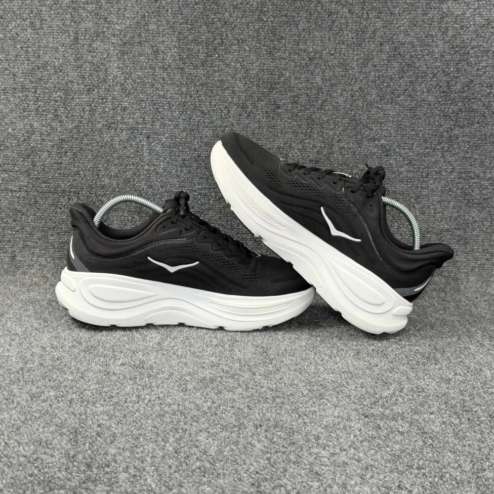 Hoka Bondi 9 Running Shoes Men's 11.5 Black White Athletic Road Training Sneaker